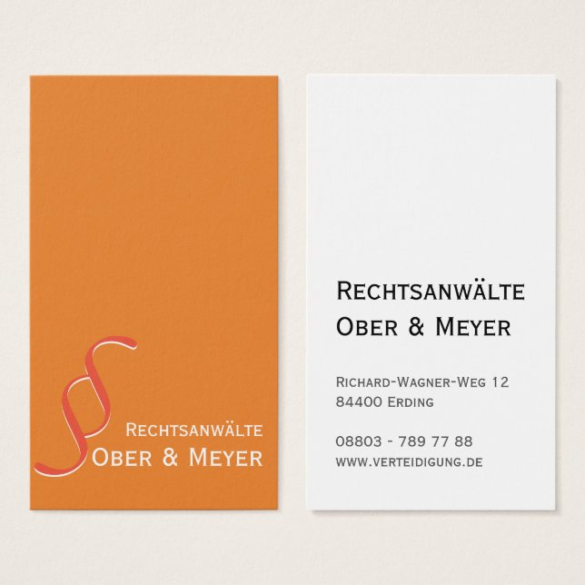 Attorney or Notary Visitekaartje (Voorkant /achterkant)