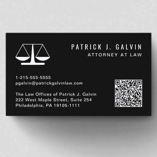 Attorney Professional QR-code zwart Visitekaartje