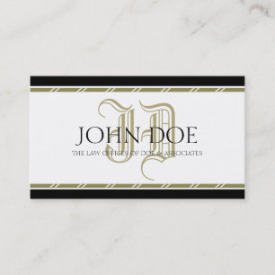 Attorney Roman Gold Monogram - AvailableLetterhead Visitekaartje