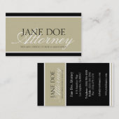 Attorney Tan/White Script/Black Borders Visitekaartje (Voorkant / Achterkant)