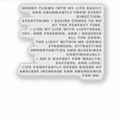 Attract What You Want. Own Your Reality. Sticker (Voorkant)