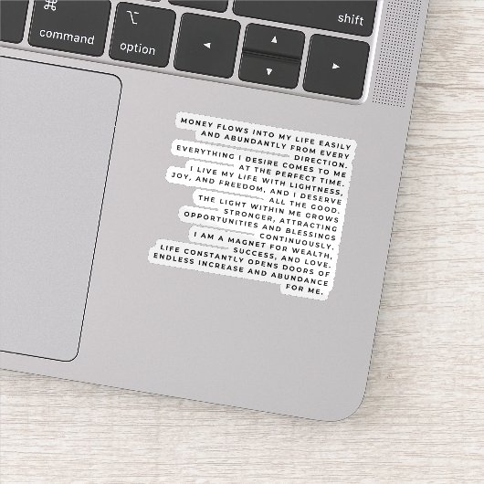 Attract What You Want. Own Your Reality. Sticker (Detail)