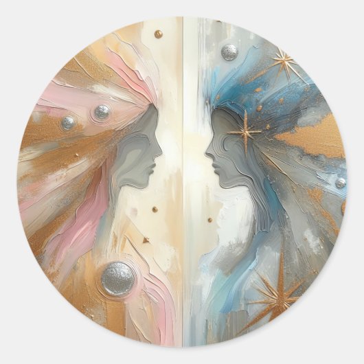 Attractie Abstract Impressionisme Kunst Sticker (Voorkant)