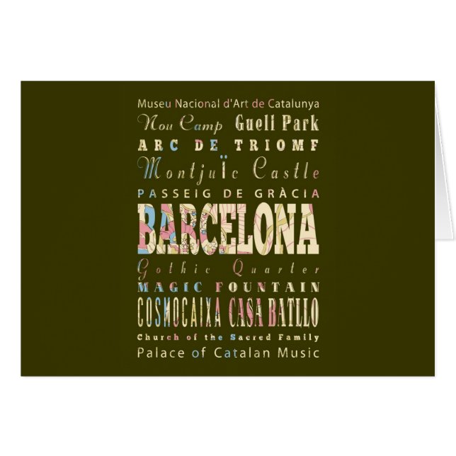 Attractions et endroits célèbres de Barcelone, (Devant horizontal)