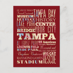 Attractions & Famous Places of Tampa, Florida. Briefkaart