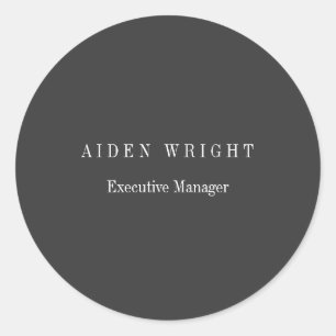 Attractive Black Classical Minimalist Ronde Sticker