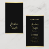 Attractive Black Gold Hand Script Font Text Modern Visitekaartje (Voorkant / Achterkant)