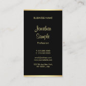 Attractive Black Gold Hand Script Font Text Modern Visitekaartje (Achterkant)