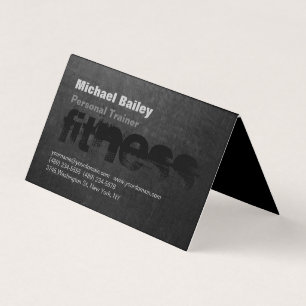 Attractive Black Gray Chalkboard Personal Trainer Visitekaartjes