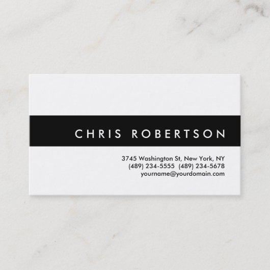 Attractive Charm Black White Stripe Visitekaartje (Voorkant)