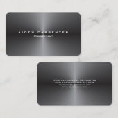 Attractive Grey Metallic Modern Stylish Minimalist Visitekaartje (Voorkant / Achterkant)