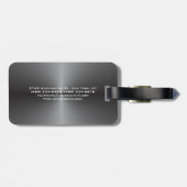 Attractive Metallic Grey Stylish Modern Minimalist Bagagelabel (Achterkant horizontaal)