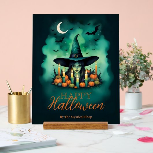 Attractive & Mystical Halloween Witch Conjures  Acryl Bord (Huwelijk)