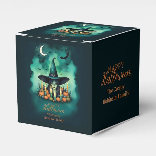 Attractive & Mystical Halloween Witch Conjures Bedankdoosjes (Voorkant Zijde)