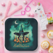 Attractive & Mystical Halloween Witch Conjures Papieren Bordje (Feest)