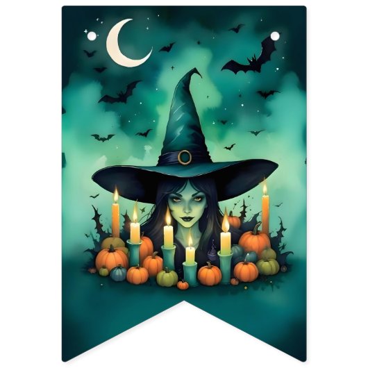 Attractive & Mystical Halloween Witch Conjures Vlaggetjes (Eerste vlag)