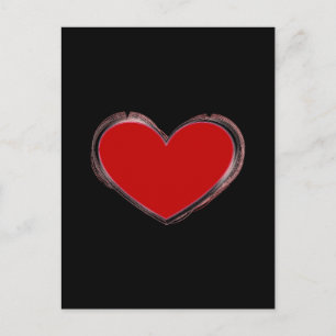 Attractive Red Heart Black Pop Art Love Briefkaart