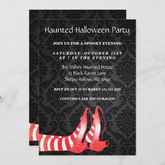 Attrapé la sorcière Halloween Party Invitation (Devant / Derrière)