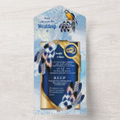 Attrape-Rêves Bleu Tout en Un Faire-Part de Mariag (À l'intérieur)