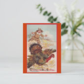 Attraper une dinde, carte postale d'art vintage (Debout devant)