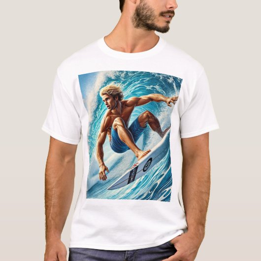 Attrapez la vague parfaite - T-shirt Surfer Dynami (Devant)