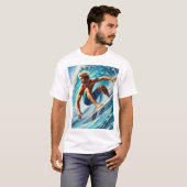Attrapez la vague parfaite - T-shirt Surfer Dynami (Devant entier)