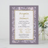 Attrayant Faire-part de mariage Floral Mauve (Debout devant)