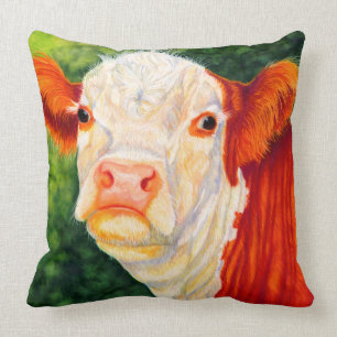 Attrayant le coussin heureux de vache à génisse 