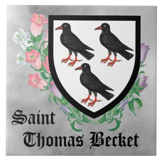 Attributen van St. Thomas Becket Tegeltje (Voorkant)