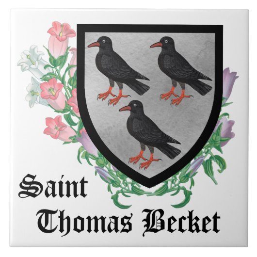 Attributen van St. Thomas Becket Tegeltje (Voorkant)