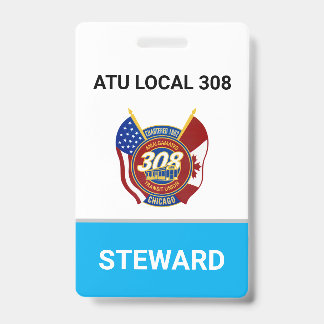 ATU Local 308 vakbondsvertegenwoordiger badge