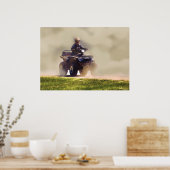 ATV All Terrain Vehicle and Dust, Fun Art Poster (Cuisine)