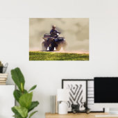 ATV All Terrain Vehicle and Dust, Fun Art Poster (Thuiskantoor)