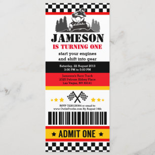 ATV Dirt Quad BikeTicket Pass Birthday Party Kaart