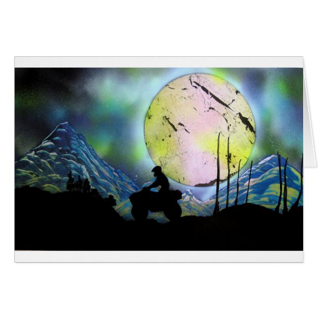 ATV Four Wheeler Space Landscape Spray Paint Art (Voorkant Horizontaal)