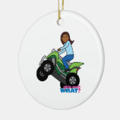 ATV Girl Keramisch Ornament (Links)