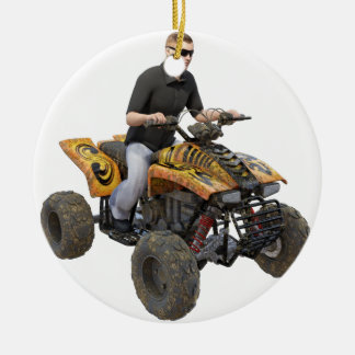 ATV Gold Mud Rider Keramisch Ornament