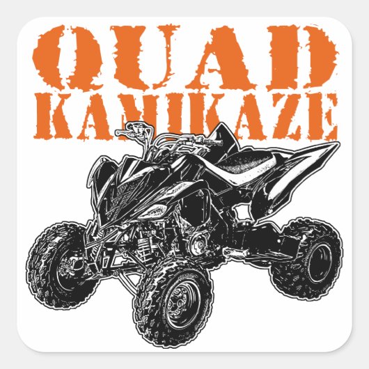 ATV Quad Kamikaze Vierkante Sticker (Voorkant)