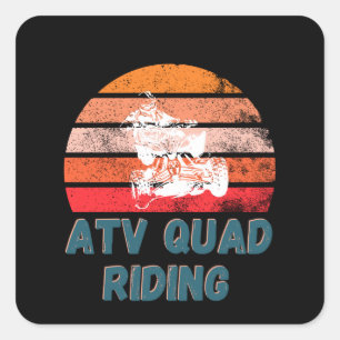 atv quad riding vierkante sticker