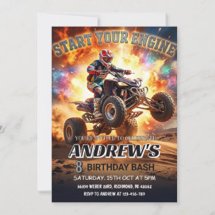 ATV Quad-verjaardagsfeest Uitnodiging