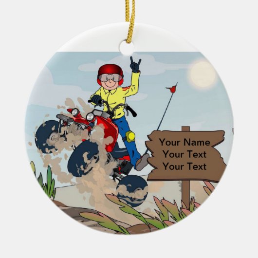 ATV Rider - Male Keramisch Ornament (Voorkant)