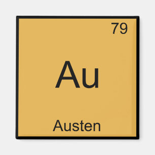 Au - Austen Funny Chemistry Element Symbol T-Shirt Magneet