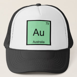 Au - Australië Chemie Elementsymbool Aussie T-shir Trucker Pet