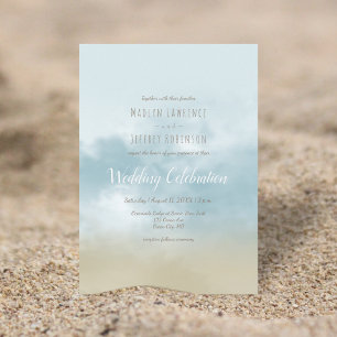 Au bord de l'océan surf plage invitation de mariag