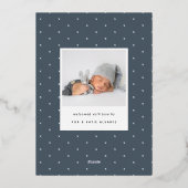 Au carré | Faire-part de naissance à huile d'argen (Verso)