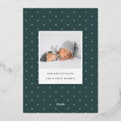 Au carré | Faire-part de naissance à huile d'argen (Verso)