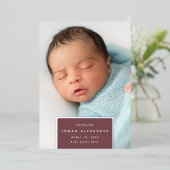 Au carré | Faire-part de naissance à huile d'argen (Debout devant)