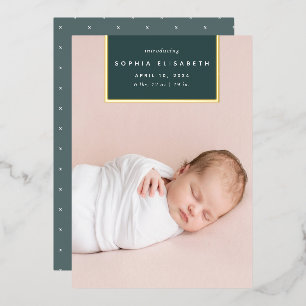 Au carré   Faire-part de naissance Gold Foil