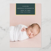 Au carré | Faire-part de naissance Gold Foil (Recto)