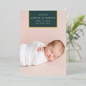 Au carré | Faire-part de naissance Gold Foil (Debout devant)